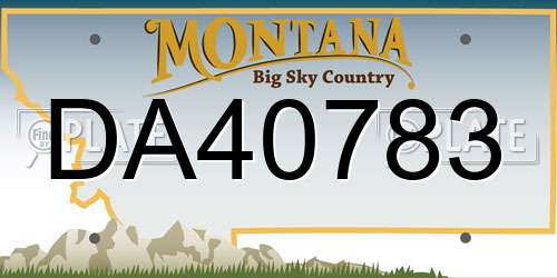 DA40783 Montana License Plate