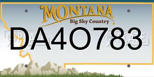DA4O783 Montana License Plate