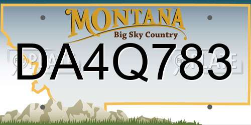 DA4Q783 Montana License Plate