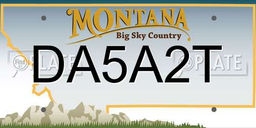 DA5A2T Montana License Plate