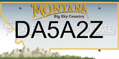 DA5A2Z Montana License Plate