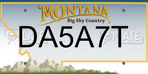 DA5A7T Montana License Plate