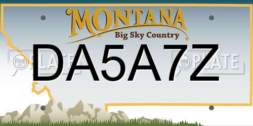 DA5A7Z Montana License Plate
