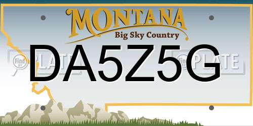 DA5Z5G Montana License Plate