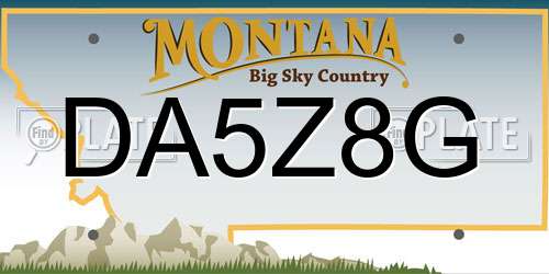 DA5Z8G Montana License Plate