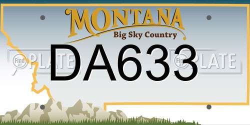 DA633 Montana License Plate