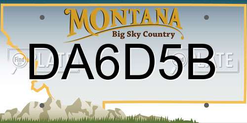 DA6D5B Montana License Plate