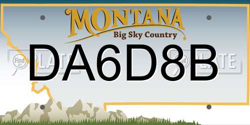 DA6D8B Montana License Plate