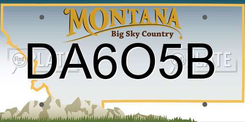 DA6O5B Montana License Plate
