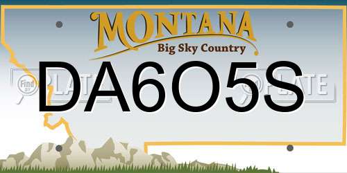 DA6O5S Montana License Plate