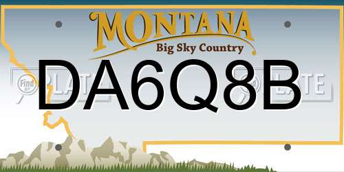 DA6Q8B Montana License Plate
