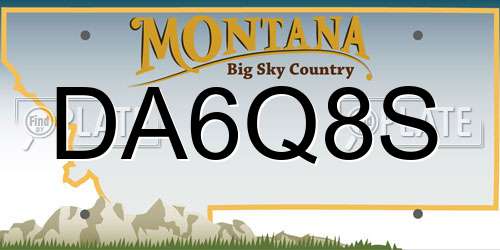 DA6Q8S Montana License Plate