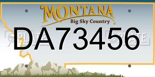 DA73456 Montana License Plate