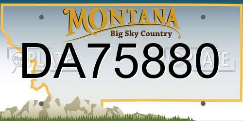 DA75880 Montana License Plate