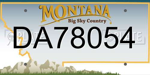 DA78054 Montana License Plate