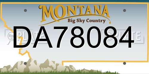 DA78084 Montana License Plate