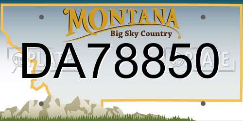 DA78850 Montana License Plate