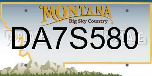 DA7S580 Montana License Plate