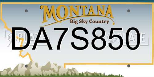 DA7S850 Montana License Plate