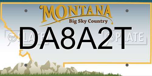 DA8A2T Montana License Plate
