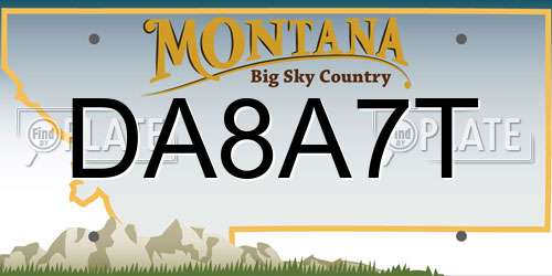 DA8A7T Montana License Plate