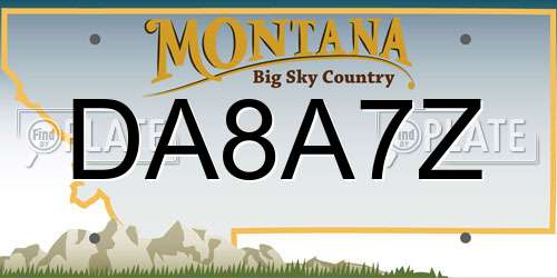 DA8A7Z Montana License Plate