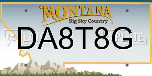 DA8T8G Montana License Plate