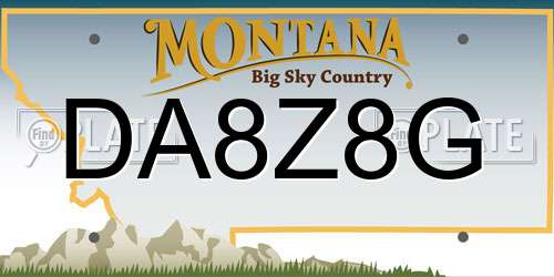 DA8Z8G Montana License Plate