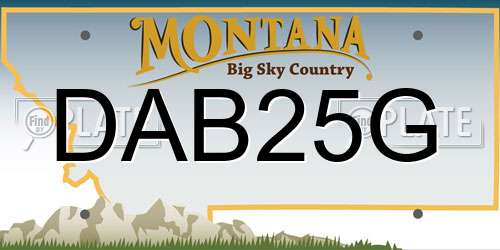 DAB25G Montana License Plate