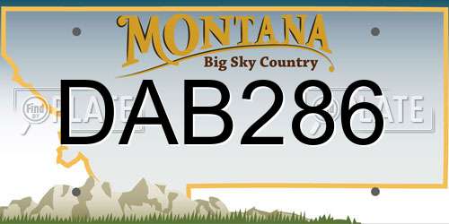 DAB286 Montana License Plate