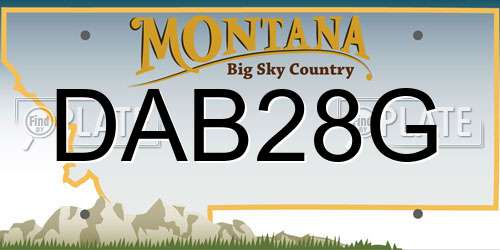 DAB28G Montana License Plate