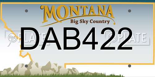 DAB422 Montana License Plate