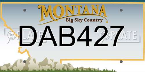 DAB427 Montana License Plate