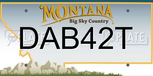 DAB42T Montana License Plate