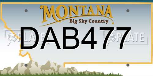 DAB477 Montana License Plate