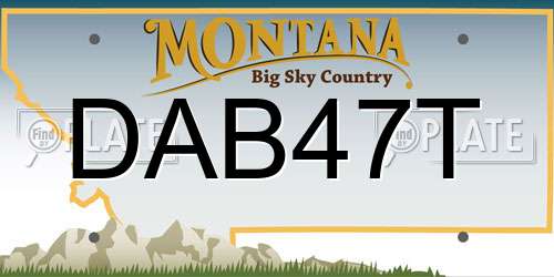 DAB47T Montana License Plate