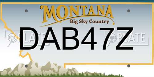 DAB47Z Montana License Plate