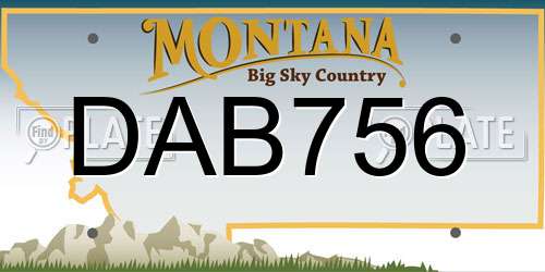 DAB756 Montana License Plate