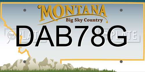 DAB78G Montana License Plate