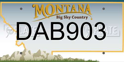 DAB903 Montana License Plate