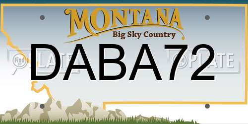 DABA72 Montana License Plate