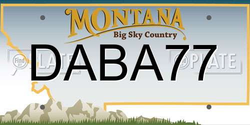 DABA77 Montana License Plate