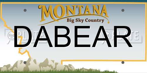 DABEAR Montana License Plate