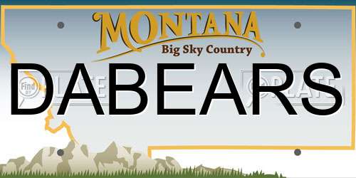 DABEARS Montana License Plate