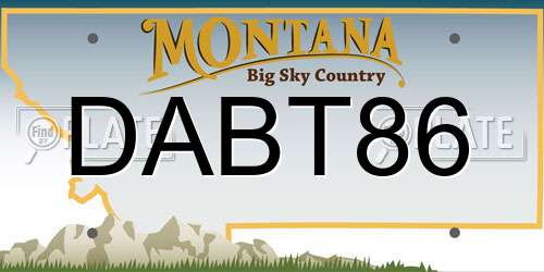 DABT86 Montana License Plate