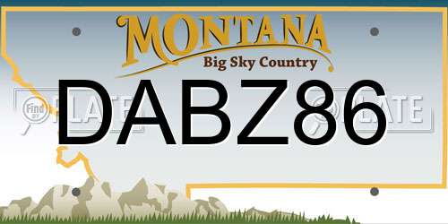 DABZ86 Montana License Plate