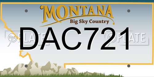 DAC721 Montana License Plate