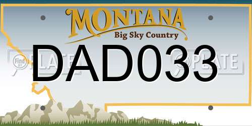 DAD033 Montana License Plate