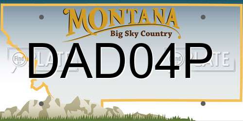 DAD04P Montana License Plate