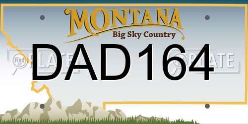 DAD164 Montana License Plate